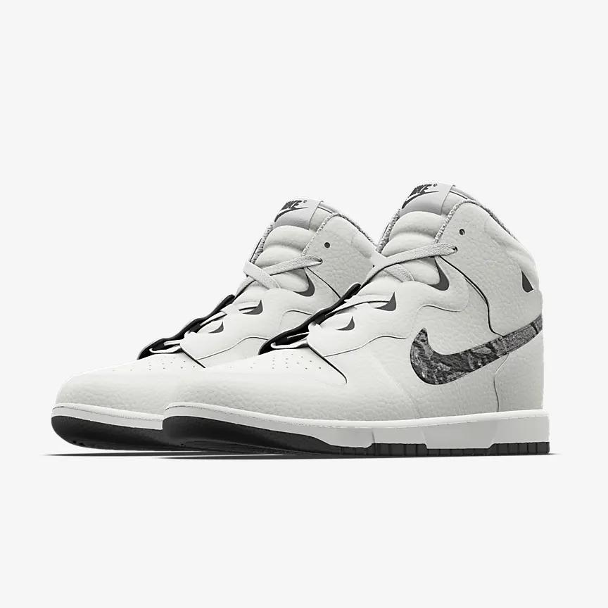 Giày Nike Dunk High Warped Unlocked By You Nữ Trắng Xám